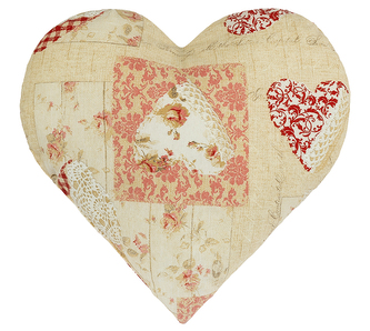 SRDCE - Srdce patchwork růžová - 42x40 cm