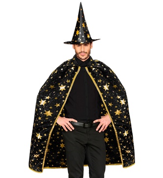 Widmann Čarodějnický černý klobouk a plášť