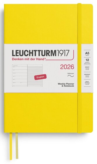 Weekly Planner & Notebook 2026 Medium (A5) Lemon