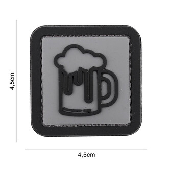 Gumová nášivka 101 Inc symbol Pivo - šedá