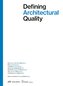Defining Architectural Quality