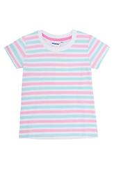 Dívčí tričko Basic - bílá - pruhy 110