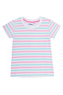 Dívčí tričko Basic - bílá - pruhy 110