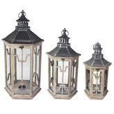 Dřevěná lucerna D2672/ Sada 3