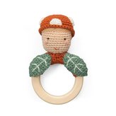 Háčkované chrastítko na dřevěném kroužku, Pixie