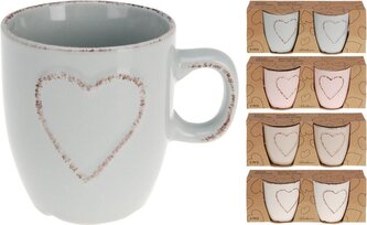 EXCELLENT Hrnek na espresso srdce 150 ml sada 2 ks