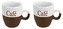 EXCELLENT Hrnek na kávu sada 2 ks kamenina 150 ml tmavě hnědá KO-Q75910020tmhn