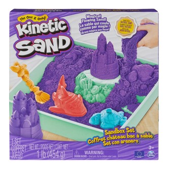 KINETIC SAND KRABICE TEKUTÉHO PÍSKU S PODLOŽKOU FIALOVÁ