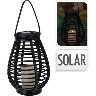 Solární lucerna 26 cm černá