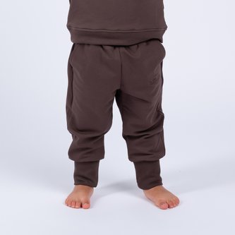 Moniel Dětské rostoucí tepláky Basic Chocolate 110/116 cm