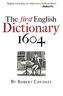 The First English Dictionary 1604
