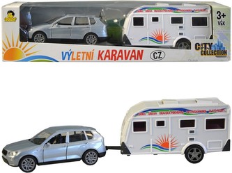 Auto s karavanem, 26cm, pull-back