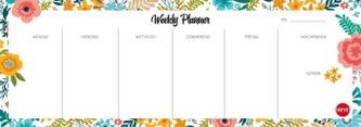 Weekly Planner Flowers quer